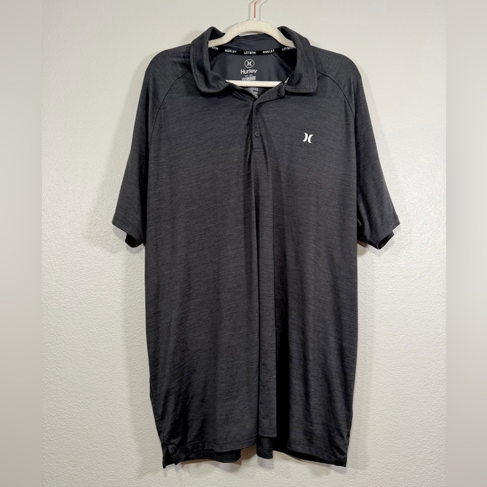 Hurley Polo Shirt Performance Short Sleeve Collar Charcoal Gray Business Men XXL